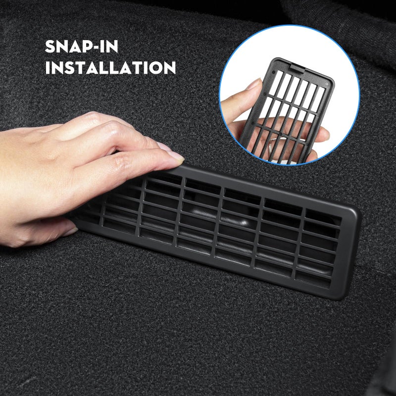 KUNIST 2PCS New Model Y Juniper Backseat Floor Air Vent Cover Air Flow Vent Grille Protection Rear Under Seat Air Condition Outlet Grille Protector for 2025-2026 Tesla Model Y Juniper Accessories - Image 4